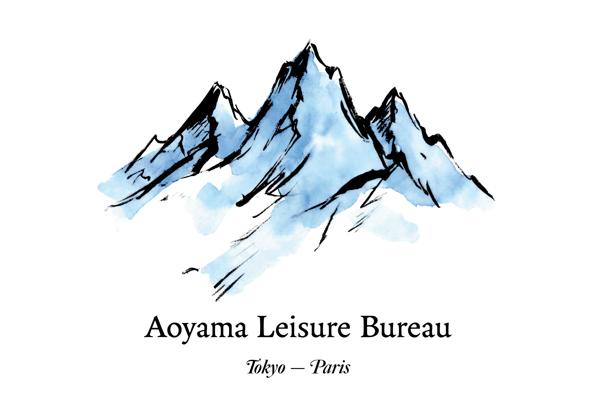 Aoyama Leisure Bureau hero slide featuring the Blue Mountain graphic—a minimalist study in Japanese landscape artistry on a premium 210gsm hoodie. Representing the bridge between Tokyo craft and Parisian leisure